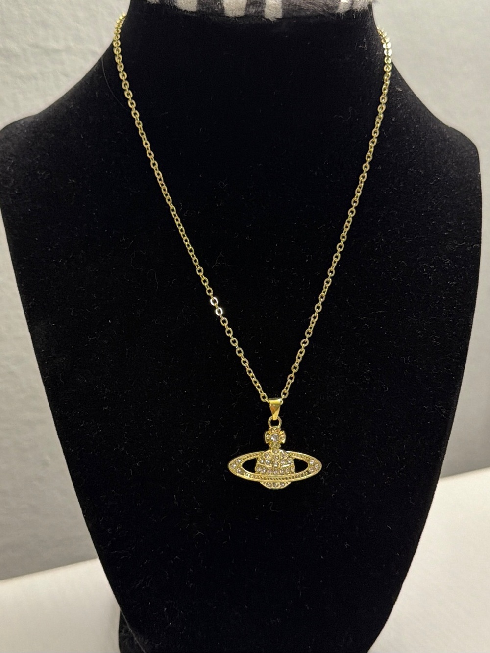 Vivienne Westwood Gold Crystal Orb Pendant Necklace